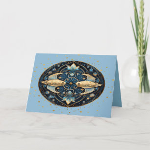 Geburtstagskarte für Pisces vom 19. bis 20. März Dankeskarte