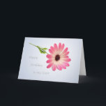 Geburtstagskarte für Sister - Rosa daisy Karte<br><div class="desc">Daisy Blume in einem sanften Licht.  Inside card - Sie können Schriftart,  Farbe,  Größe oder Ihre eigene Nachricht ändern.</div>