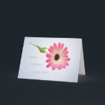 Geburtstagskarte für Sister - Rosa daisy Karte<br><div class="desc">Daisy Blume in einem sanften Licht.  Inside card - Sie können Schriftart,  Farbe,  Größe oder Ihre eigene Nachricht ändern.</div>