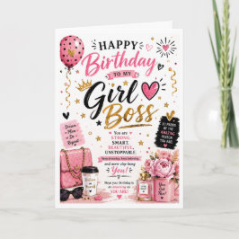 Geburtstagskarte für Tochter als Girl Boss  Karte