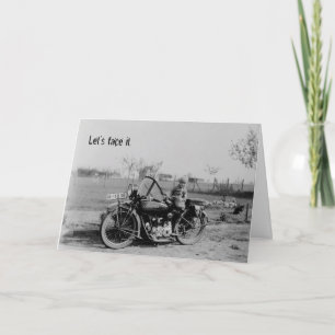 Geburtstagskarte für Vintage-Motorradfahrer Karte