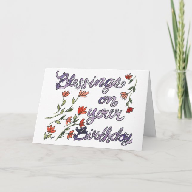 Geburtstagskarte für Wasserfarben Dankeskarte (Vorderseite)