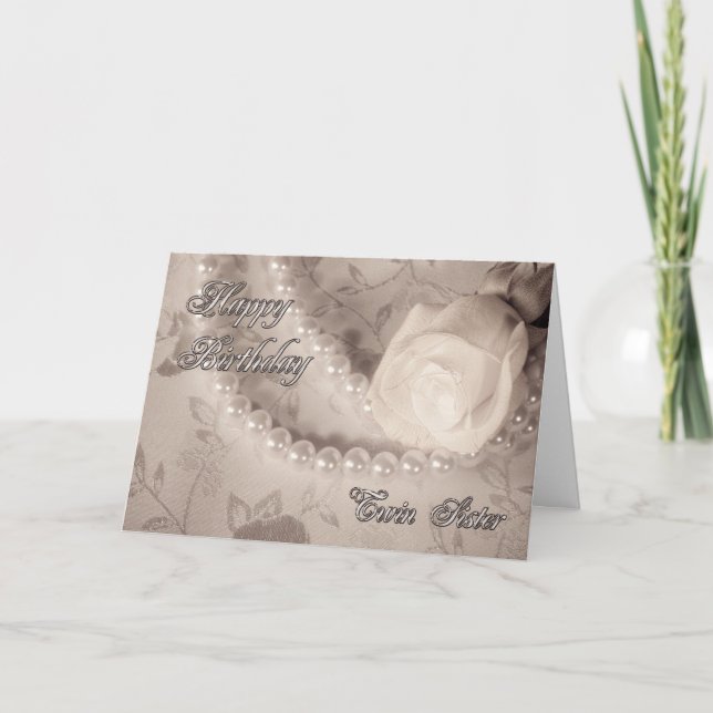 Geburtstagskarte für Zwillingsschwester Karte (Vorderseite)