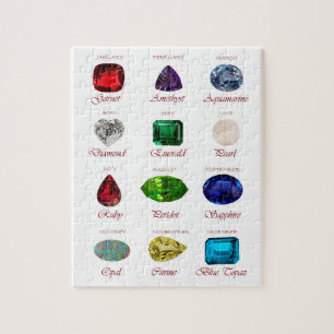 Geburtstagskarte, Gemstones Diagramm, 12 Monate Puzzle
