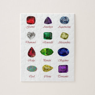 Geburtstagskarte, Gemstones Diagramm, 12 Monate Puzzle