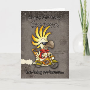 Geburtstagskarte - Godson Birthday Card - Cockatoo Karte