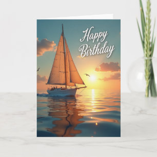 Geburtstagskarte Golden Birthday Sail Karte