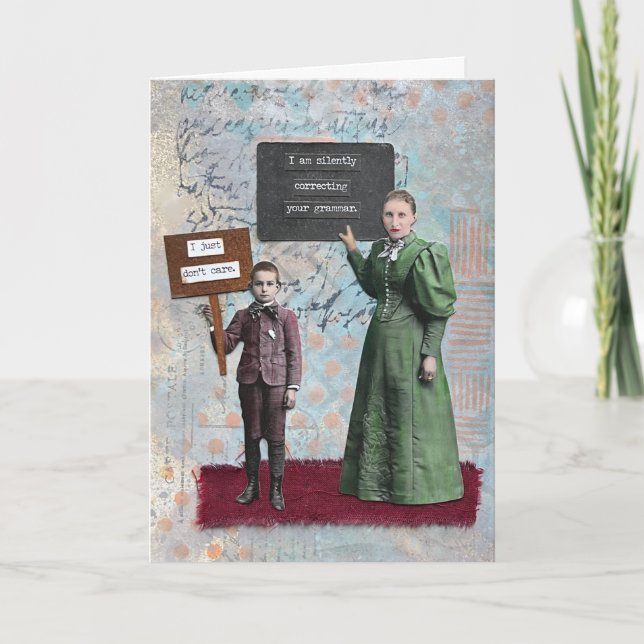 Geburtstagskarte im Mixed-Media-Stil Dankeskarte (Vorderseite)