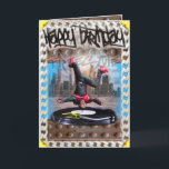 Geburtstagskarte Karte<br><div class="desc">Geburtstagskarte mit Breakdancer und Curb-Kettenleiste</div>