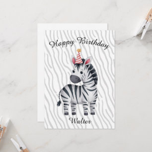 Geburtstagskarte Kleines Zebra für Kinder Karte