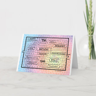 Geburtstagskarte/Labyrinth für Emily (anpassbar) Karte