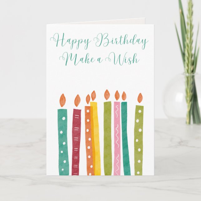 Geburtstagskarte "Make a Wish" Karte (Vorderseite)