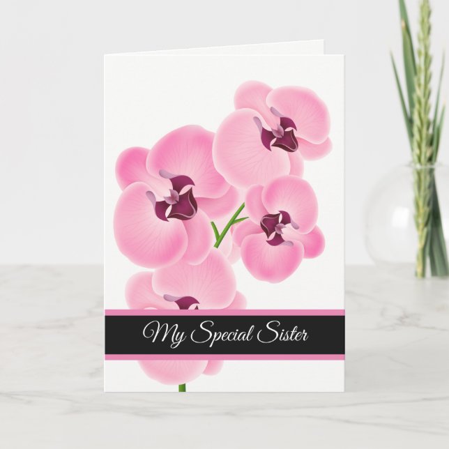 Geburtstagskarte - Meine besondere Schwester-Karte Karte (Vorderseite)