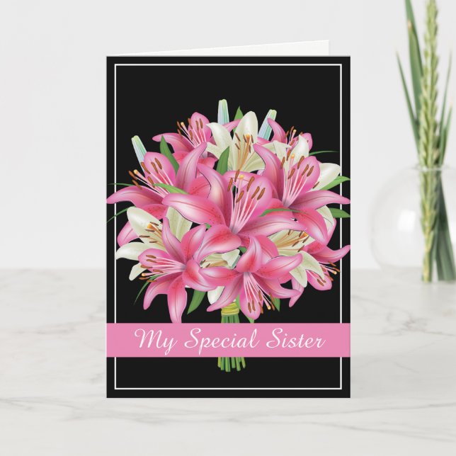Geburtstagskarte - Meine besondere Schwester-Karte Karte (Vorderseite)