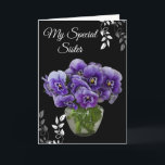Geburtstagskarte - meine Sonderkarte Karte<br><div class="desc">Geburtstagskarte mit einem hübschen lila Stiefmütterchen Foto gedruckt. 
Größe 5" x 7" Anpassen Sie diese Karte oder kaufen Sie,  wie es ist. 
Die Karte hat eine spezielle Meldung im Inneren.</div>