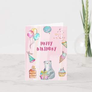 Geburtstagskarte mit Balloons & Candles Karte