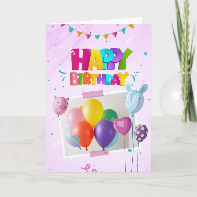 Geburtstagskarte mit Balloons Karte (Vorderseite)