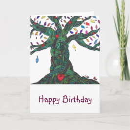 Geburtstagskarte mit Baum Karte