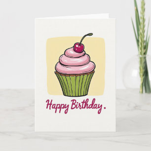 Geburtstagskarte mit Beeren-Cupcake Karte
