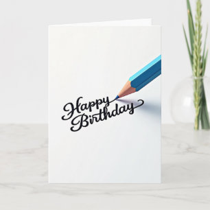 Geburtstagskarte mit blauer Pen-Script-Schrift Karte