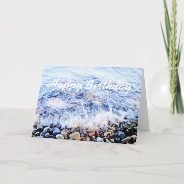 Geburtstagskarte mit blauer Welle Karte (Vorderseite)