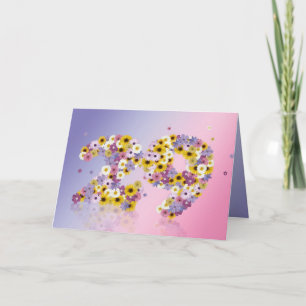 Geburtstagskarte mit Blumenbriefen Karte