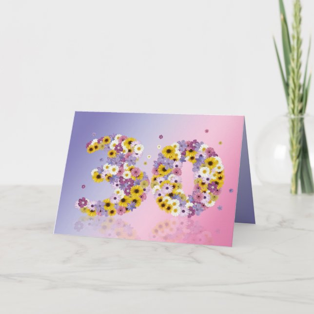 Geburtstagskarte mit Blumenbriefen Karte (Vorderseite)