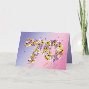 Geburtstagskarte mit Blumenbriefen Karte