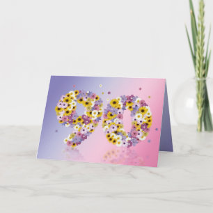 Geburtstagskarte mit Blumenbriefen Karte