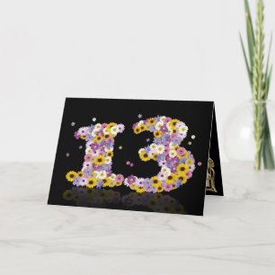 Geburtstagskarte mit Blumenbriefen Karte