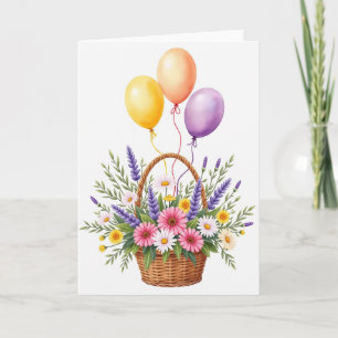 Geburtstagskarte mit Blumenkorb Karte