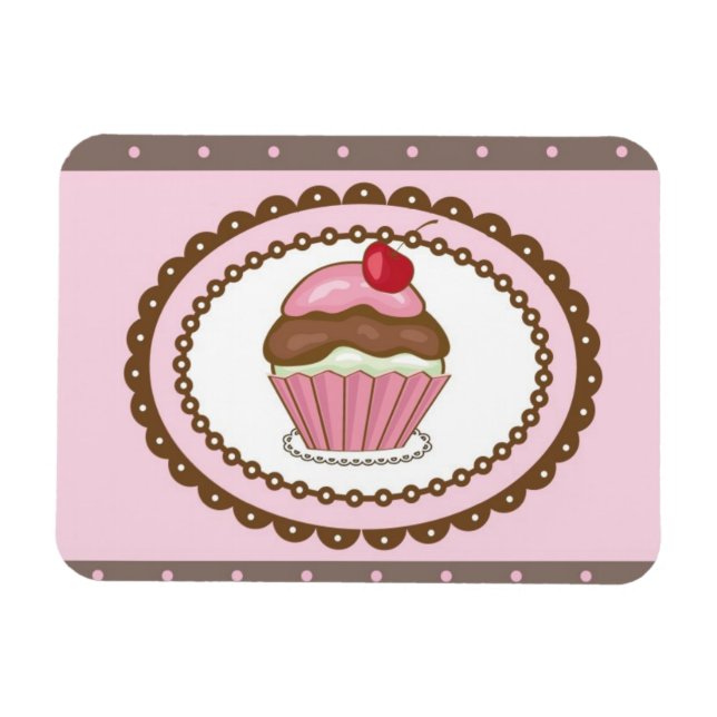 Geburtstagskarte mit cupcake magnet (Horizontal)