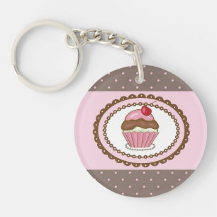 Geburtstagskarte mit Cupcake Schlüsselanhänger