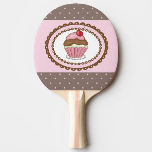 Geburtstagskarte mit Cupcake Tischtennis Schläger