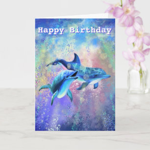 Geburtstagskarte mit Dolphin Couple - individuell Karte