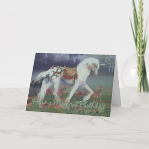 Geburtstagskarte mit Einhorn, Fantasy Birthday Car Karte