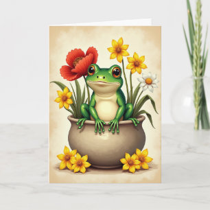 Geburtstagskarte mit floralem Frosch Karte