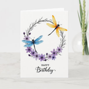 Geburtstagskarte mit floralen Insekten Karte