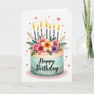 Geburtstagskarte mit floraler Blüte Karte