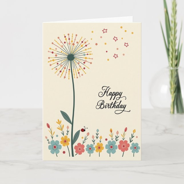 Geburtstagskarte mit floraler Explosion Karte (Vorderseite)