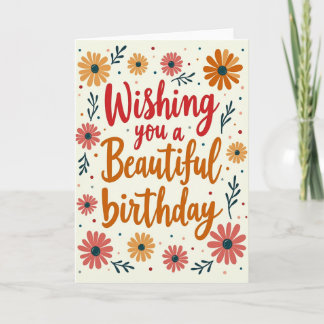 Geburtstagskarte mit floraler Kalligrafie Karte