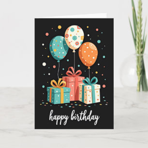 Geburtstagskarte mit gemusterten Geschenken Karte
