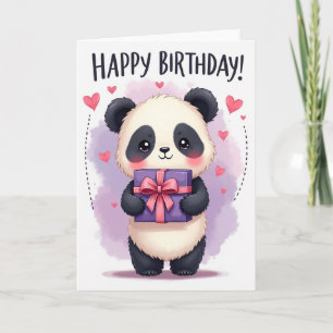 Geburtstagskarte mit Geschenk-Kreatur Karte