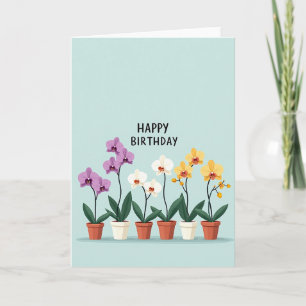 Geburtstagskarte mit getopfter Orchidee Karte