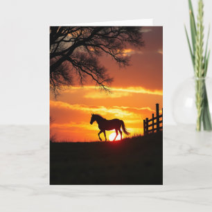 Geburtstagskarte mit goldenem Sonnenuntergang und Karte
