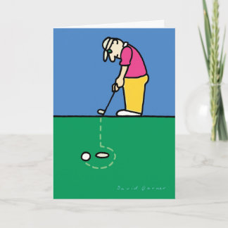 Geburtstagskarte mit Golfspielerillustration Karte