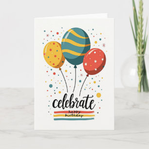 Geburtstagskarte mit Illustration Karte