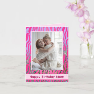 Geburtstagskarte mit individuellem rosa Tigerdruck Karte