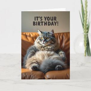 Geburtstagskarte mit Katze im Polka-Punkt-Design Karte