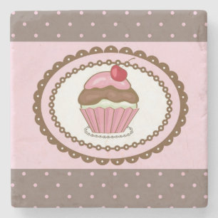 Geburtstagskarte mit kleinem Kuchen Steinuntersetzer